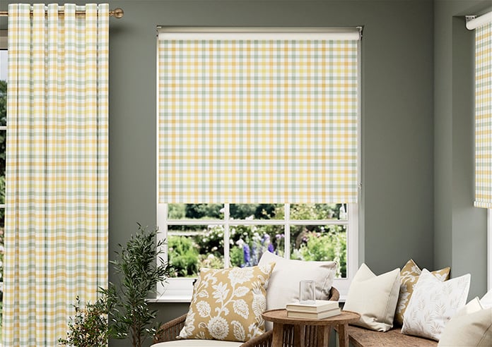Laura Ashley Cove Check, Ochre - Roller Blind - Image 3